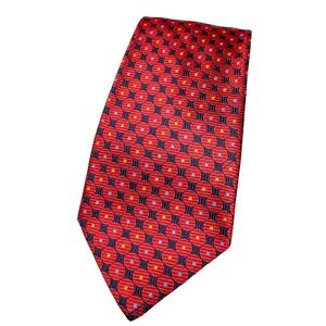 Joseph A Bank Tie Mens One Size Red Geometric‎ Necktie Signature Collection